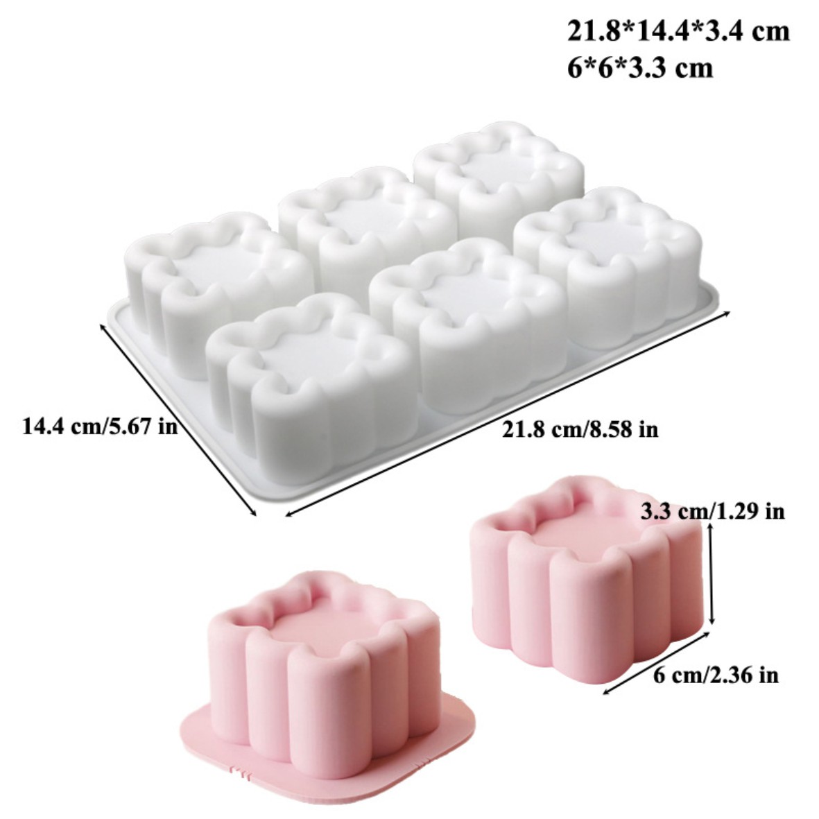 Силиконовая форма для муссовых десертов, 6 ячеек №1