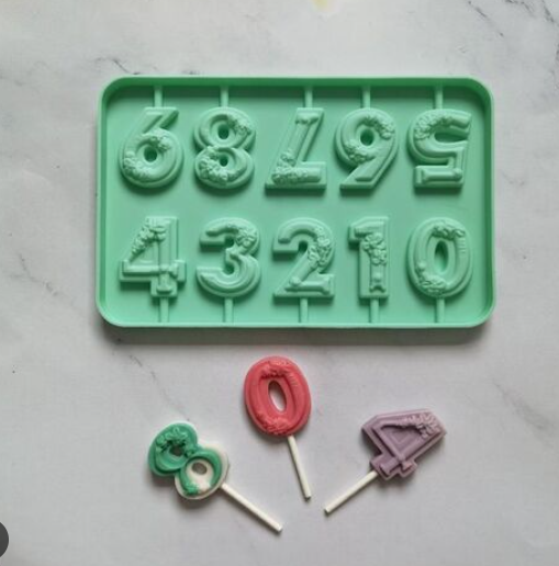 Форма силиконовая цифры для леденцов 4,5см