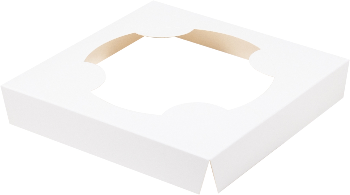 Ложемент 155х155х25 мм под кулич (белый), картон (бумага)