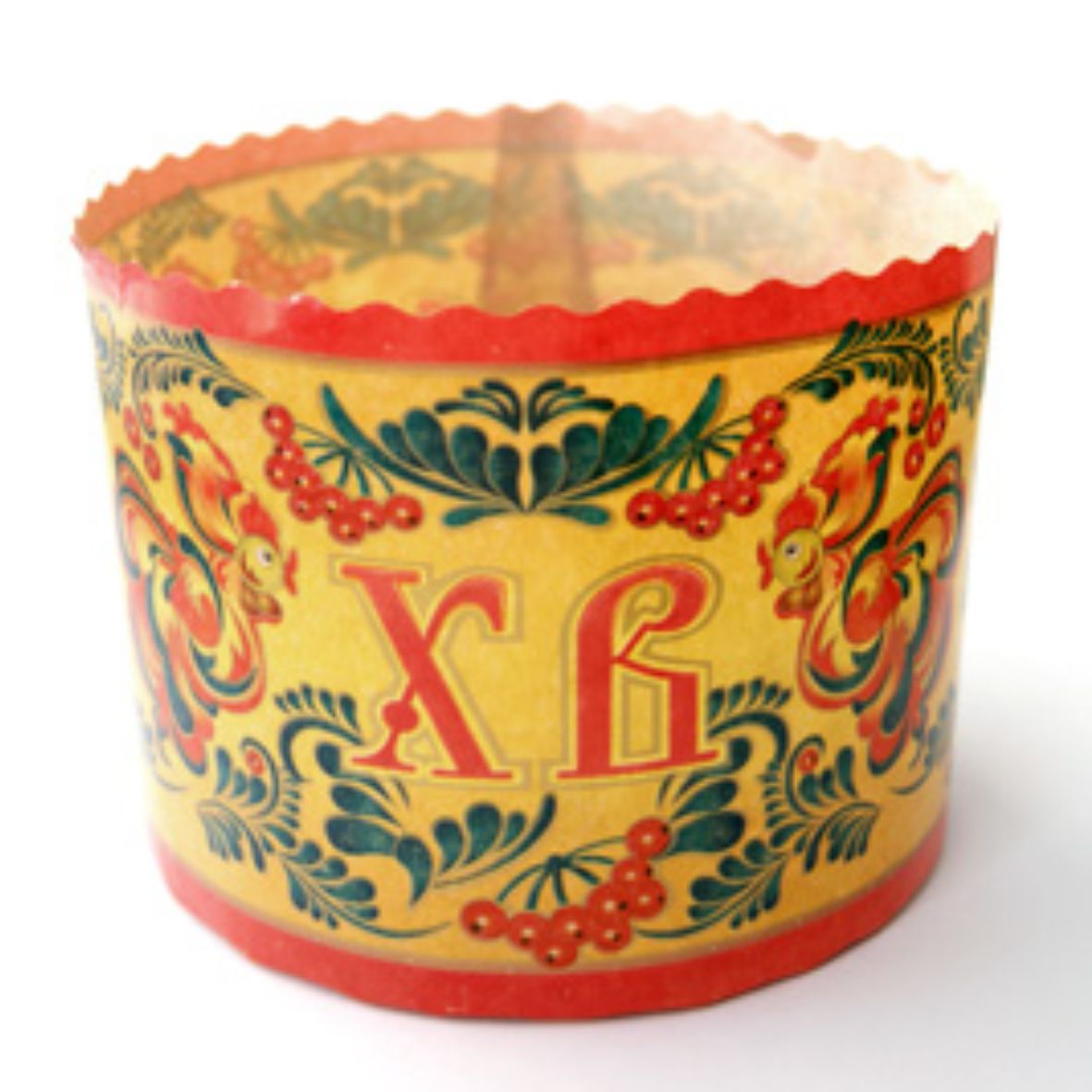 Форма бумажная 1шт. (d134xh100мм) "Хохлома"