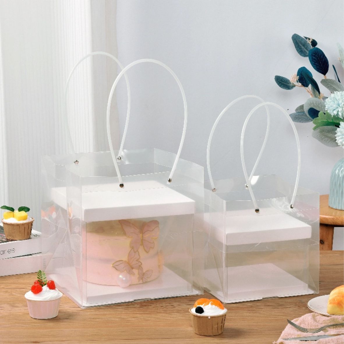 Пакет прозрачный с ручками 20х20х20см