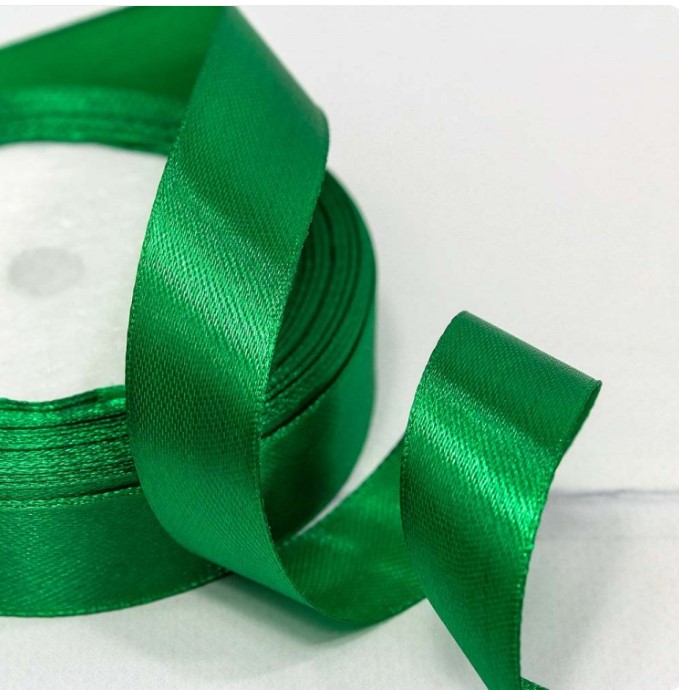 Лента атласная, 20 мм × 23 ± 1 м, цвет зелёный №19