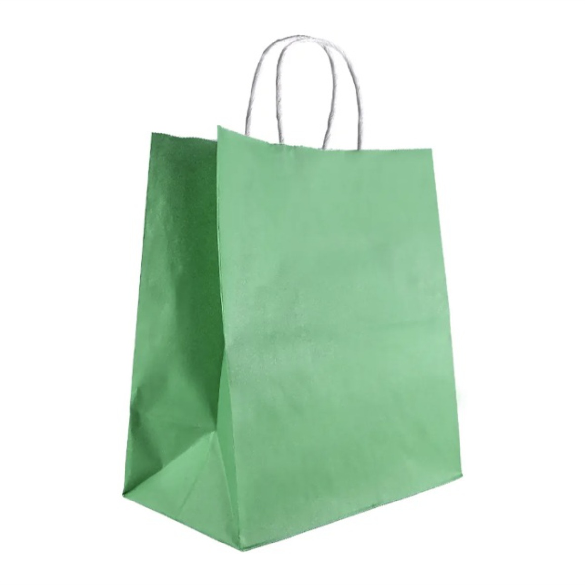 Пакет бумажный 26х15х34 см, с кручеными ручками, зеленый