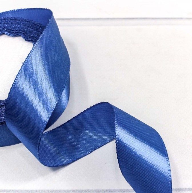Лента атласная, 25 мм × 23 ± 1 м, цвет синий №40