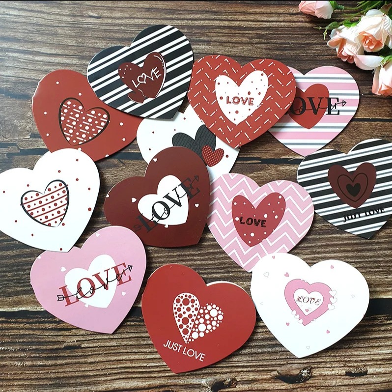 ОТКРЫТКА-ВАЛЕНТИНКА СЕРДЦЕ 1шт В АССОРТИМЕНТЕ