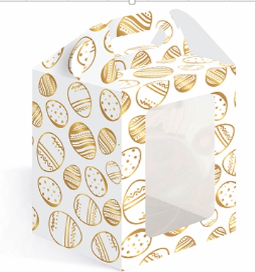 Коробка "под кулич 10*10*15" Золотые яйца