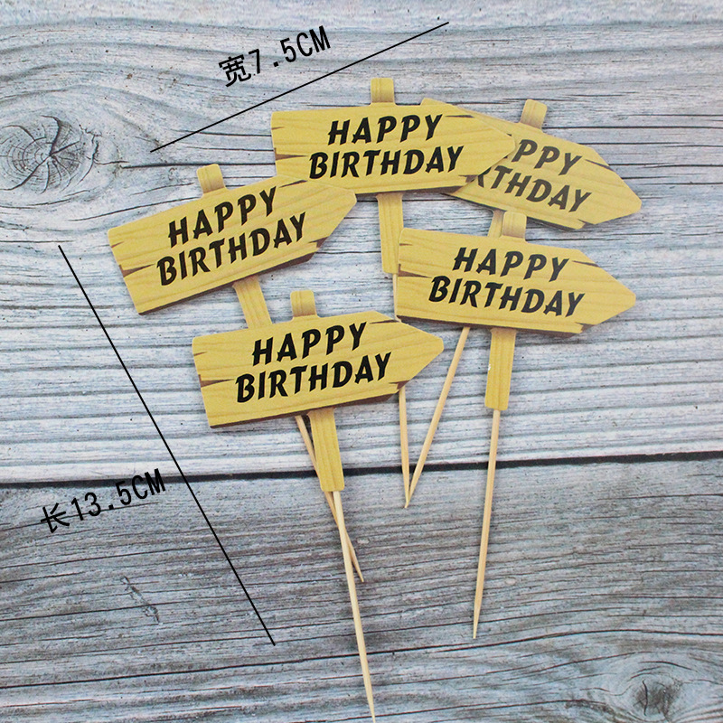 Табличка стрелка Happy Birthday 5шт