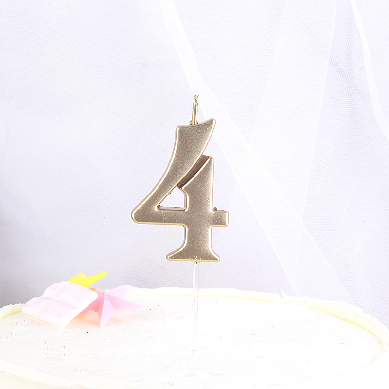 Свеча для торта "Цифра 4" Шампанское 5,5см
