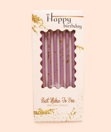 Свеча для торта, 12см, 6шт, цвет Сиреневый