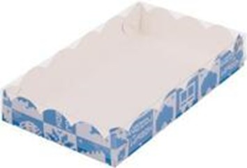 Коробка 200х120х30мм для печенья и пряника Новогодний узор