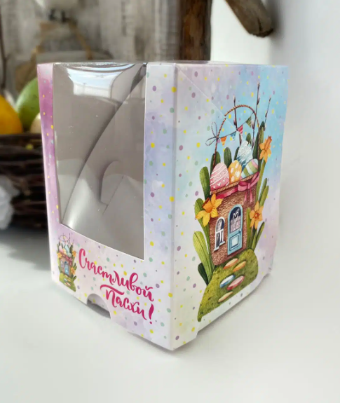 Коробка "Пасхальный домик" 95х95х125мм С окном