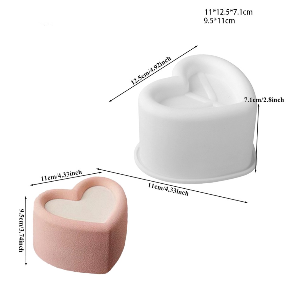 Силиконовая форма для муссового бенто, сердце