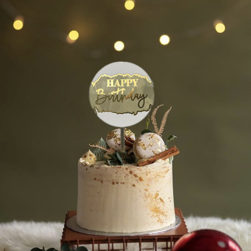 Топпер круглый белый с золотом