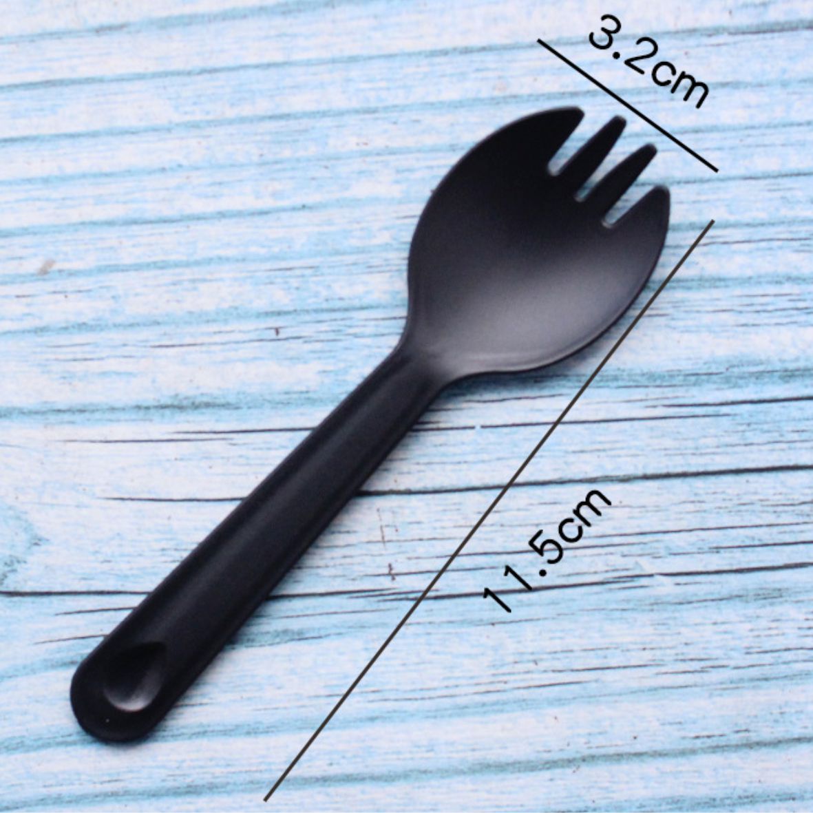 Ложка пластиковая 10 шт цвет: чёрный