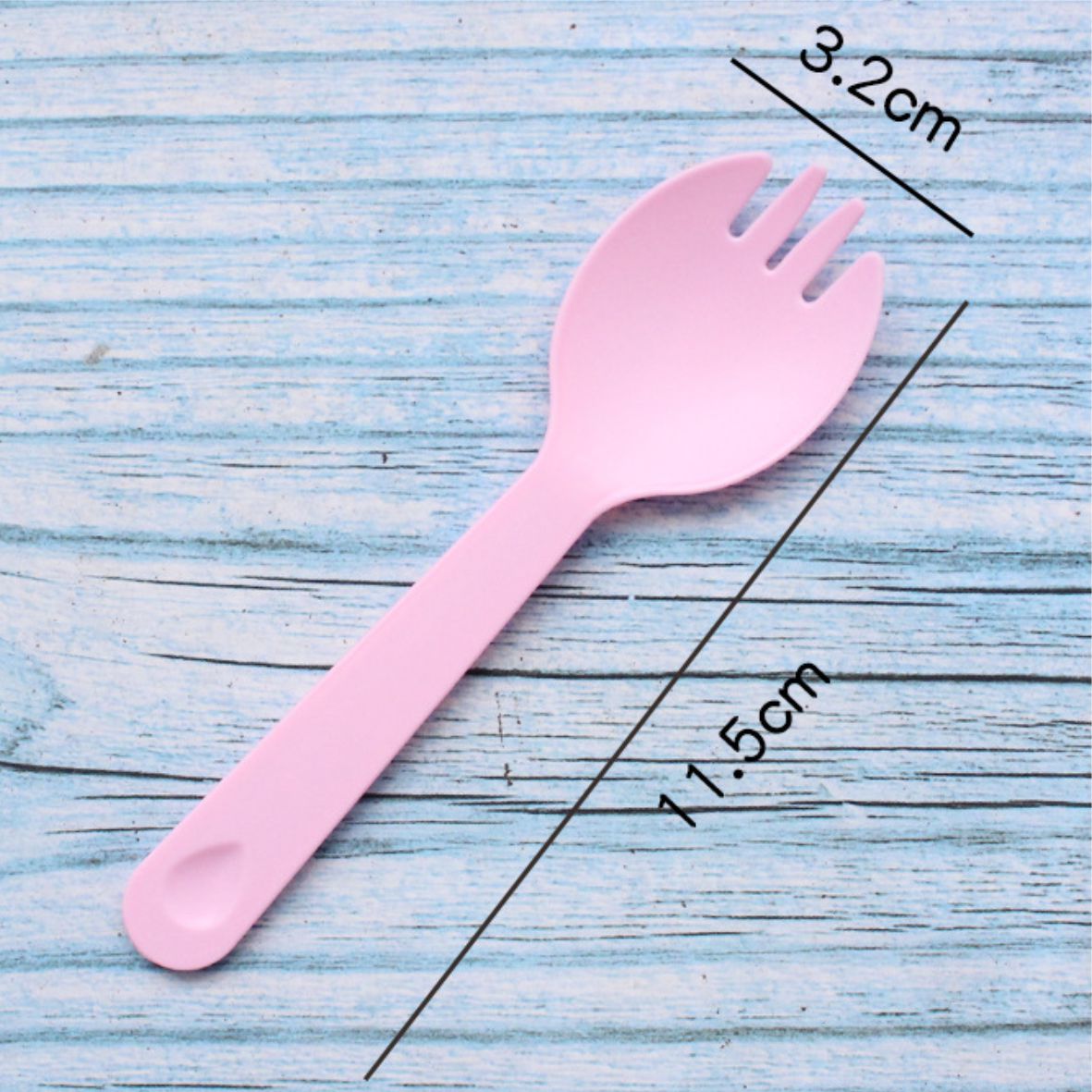 Ложка пластиковая 10 шт цвет: розовый