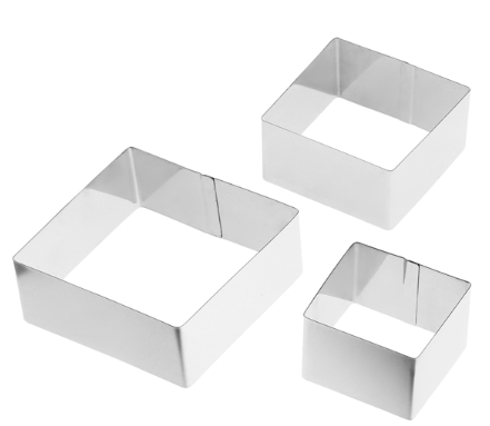 Набор форм металлических для печений 3шт квадрат 6/810см