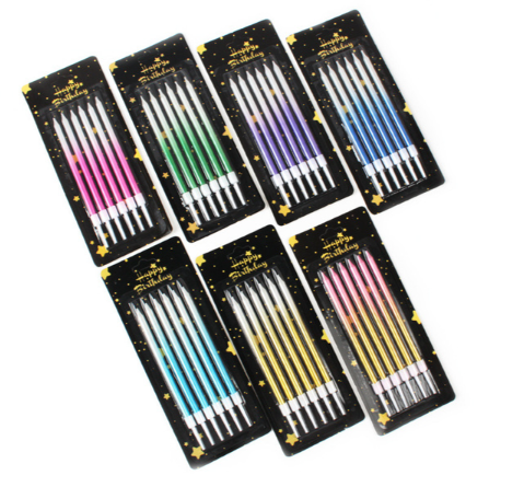 Свеча для торта 6шт, 11см, ( микс 4 )