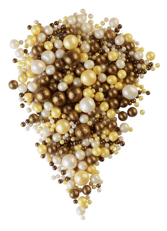 Драже зерновое 50 гр жемчуг Бронза/Желтый/Серебро #204