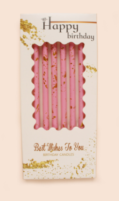 Свеча для торта, 12см, 6шт, цвет Розовый