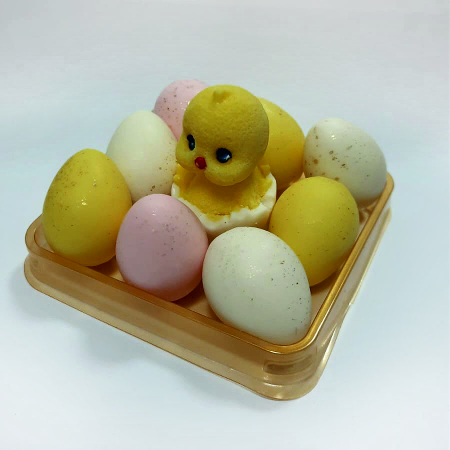 Фигурки из шок. глазури Цыпленок с яйцами 3-5см