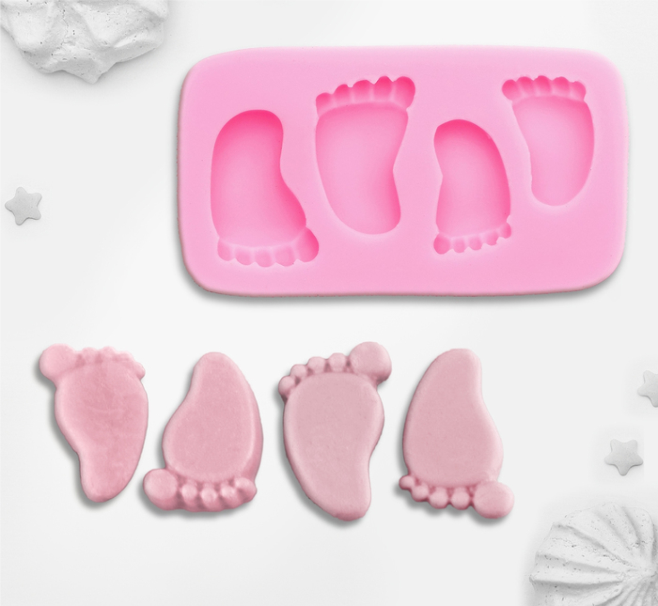 Молд силиконовый «Следы малыша», 9,5×5×1,5 см