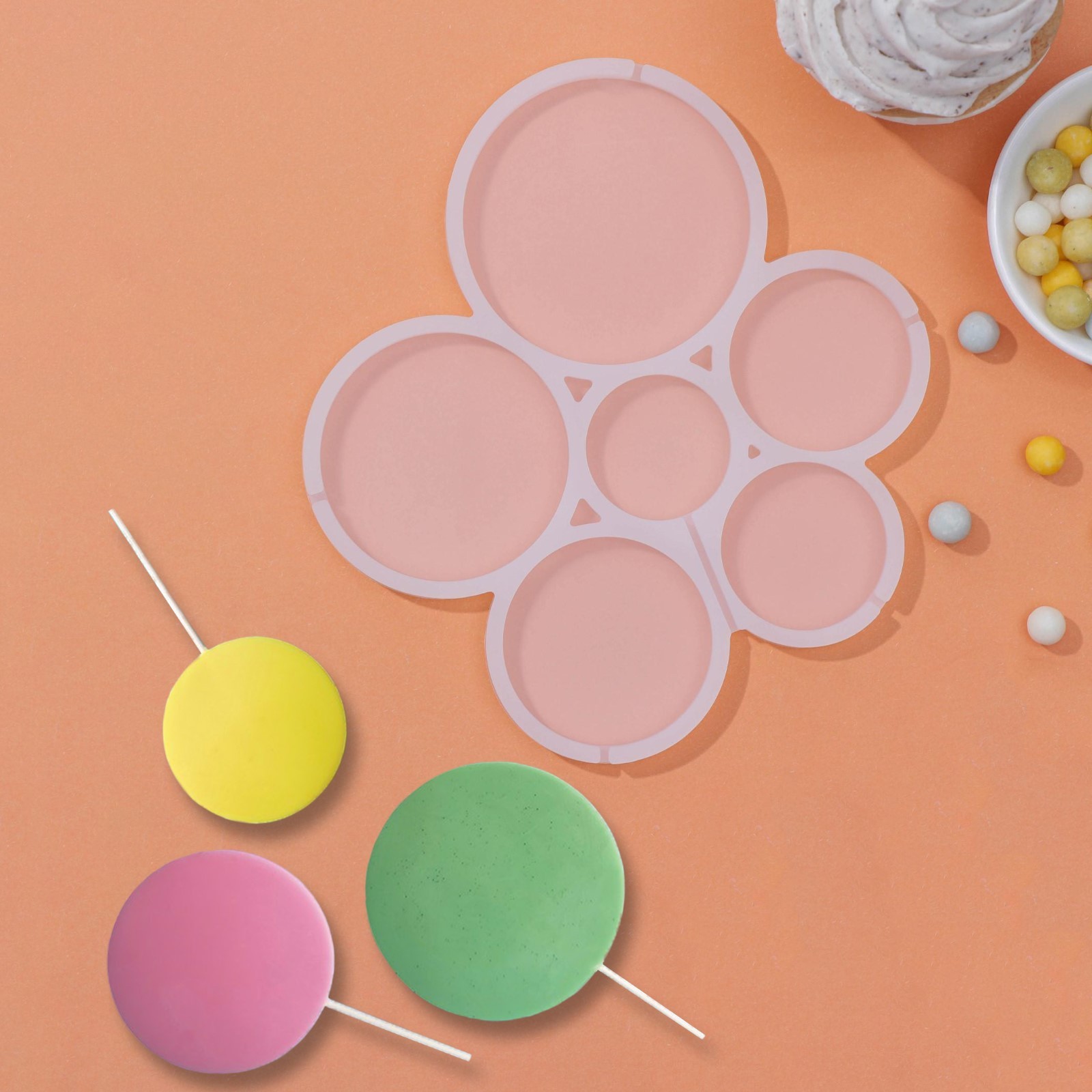 Силиконовая форма для леденцов "Круги"