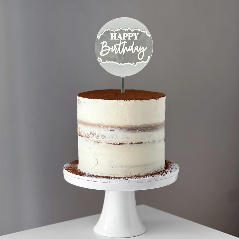 Топпер круглый белый с серебром