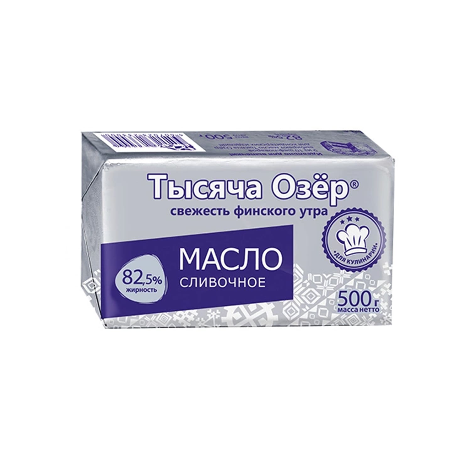 Масло сливочное 82,5% 500 г, Тысяча озер, Россия