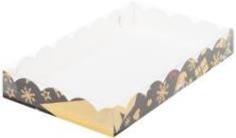 Коробка 200х120х30мм для печенья и пряника (ёлка черная золото)