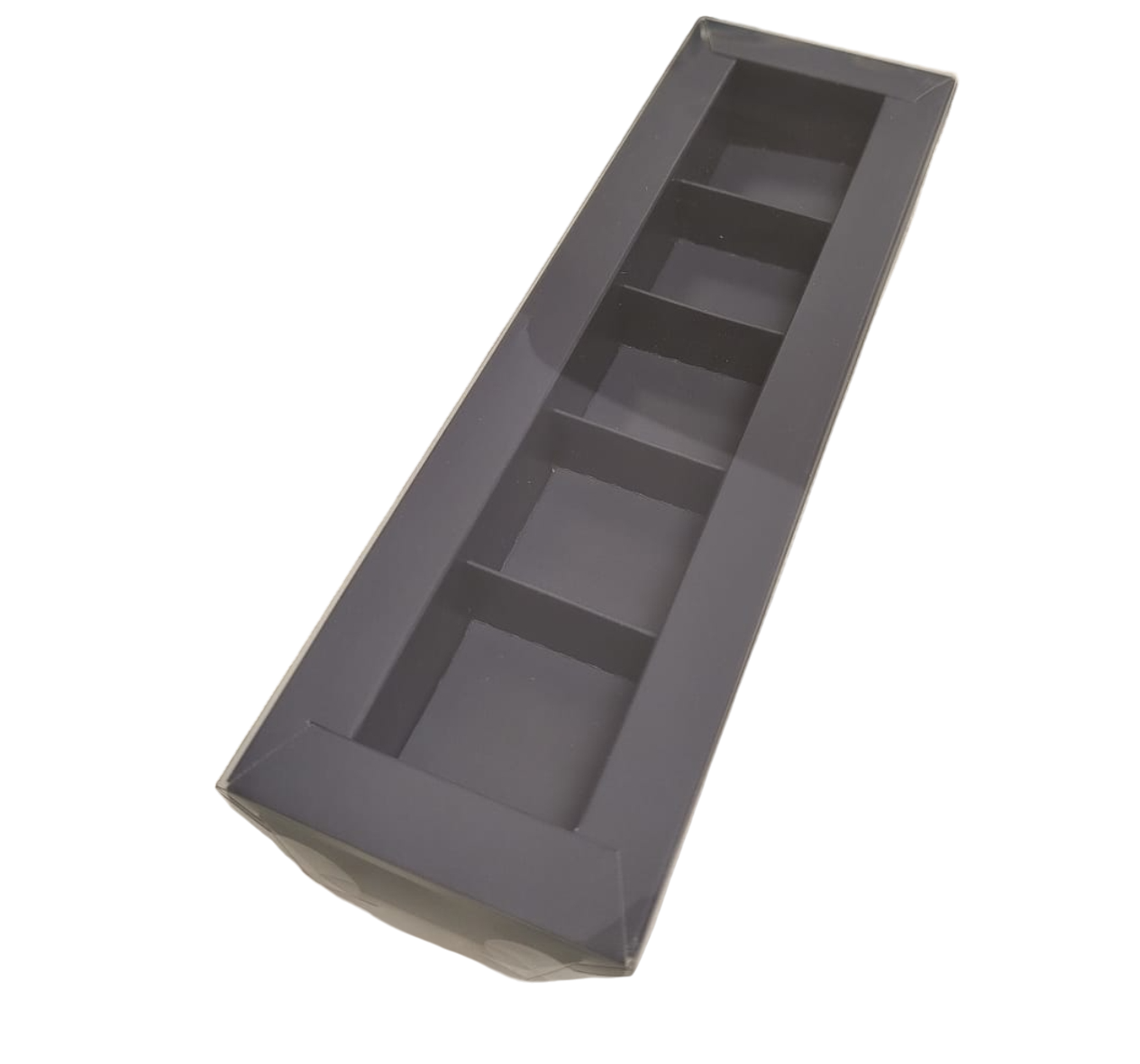 Коробка 235*70*30 мм (5) для конфет с пластиковой крышкой  (графит)