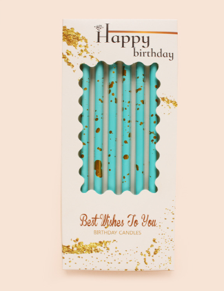 Свеча для торта, 12см, 6шт, цвет бирюзовый