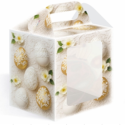 Коробка "под кулич 10*10*15" Ажурный