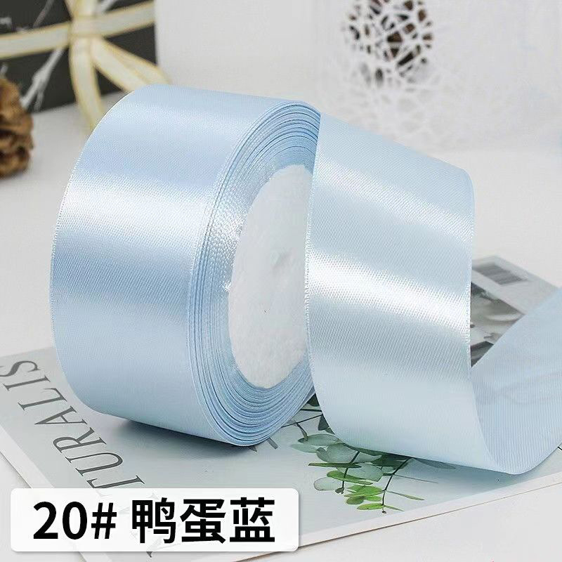 Лента атласная, 40 мм × 23 ± 1 м, цвет: светло-синее 20#