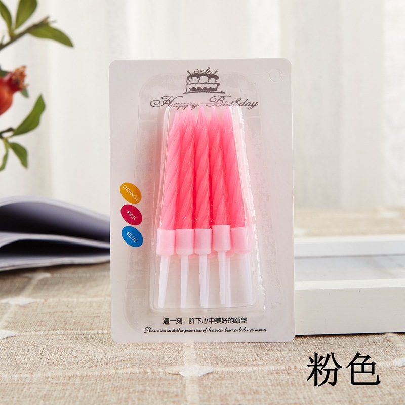 Свеча для торта (бенто), цвет: розовый неон, 5см, 10шт