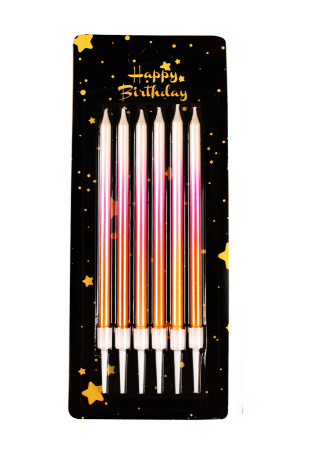 Свеча для торта 6шт, 11см, ( микс 2 )