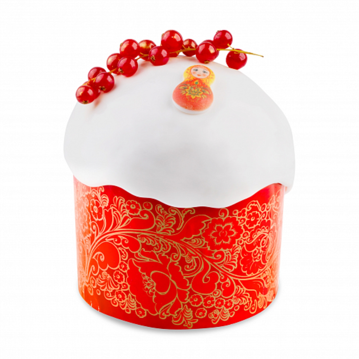 Форма бумажная 1шт (d70xh85мм) "Красная Пасха"