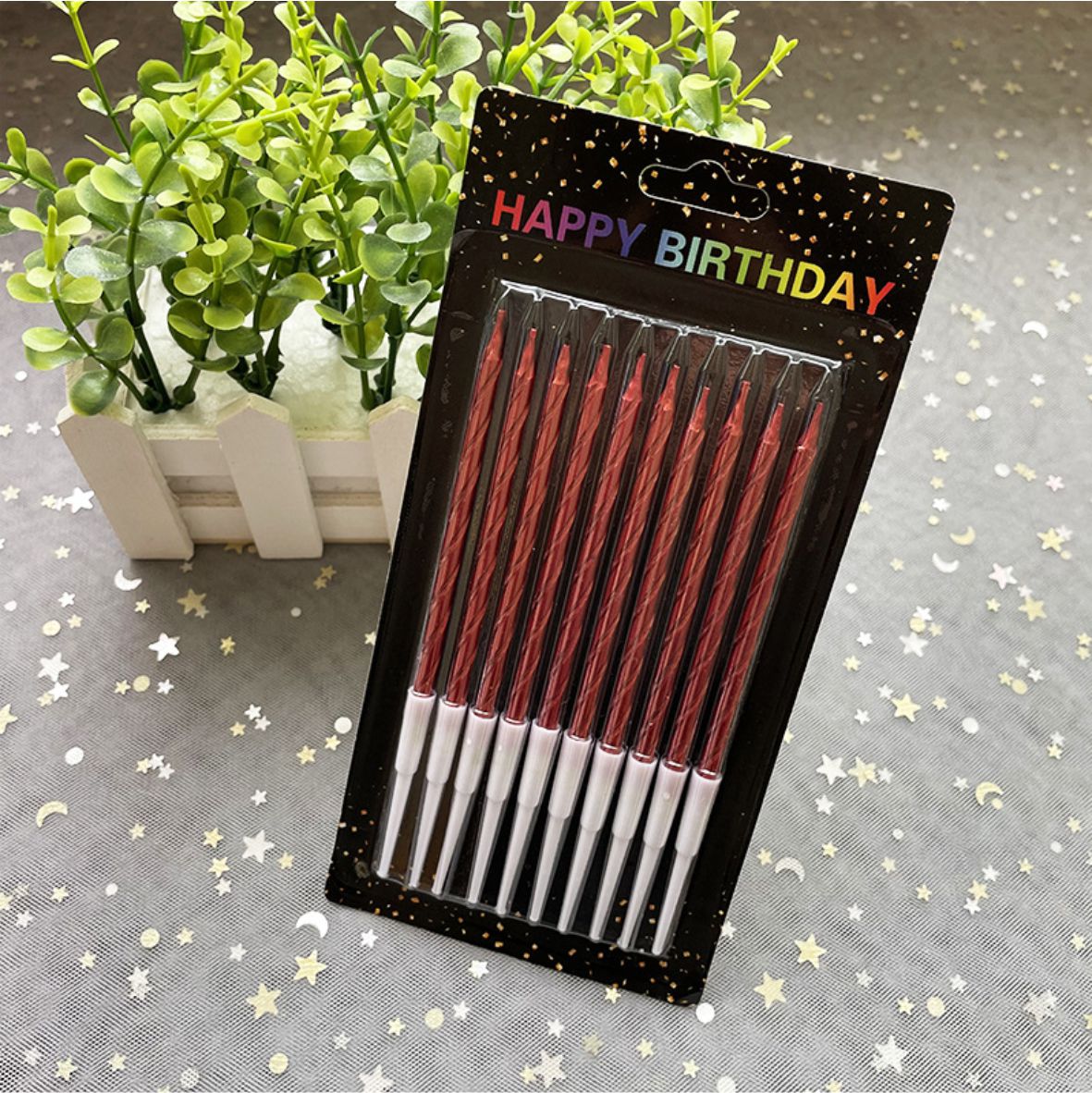 Свеча для торта красная 11см 10шт