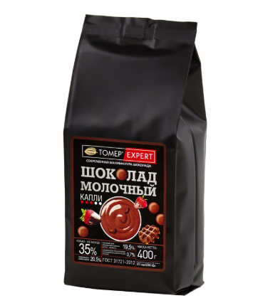 Шоколад Молочный 35% в каллетах (каплях) - Томер Эксперт 400г.