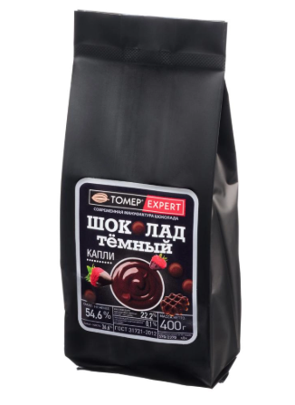 Шоколад Темный 54,6% в каллетах (каплях) - Томер Эксперт 400г