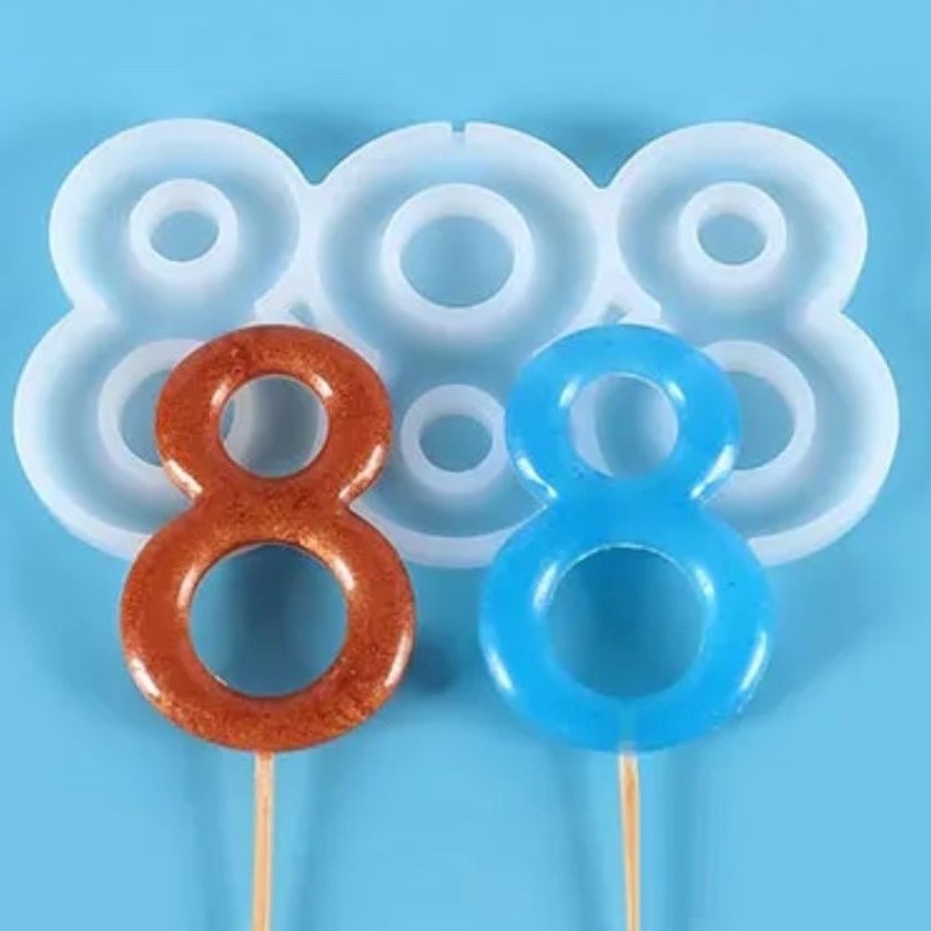 форма силиконовая для леденцов цифра 8 3 ячейки