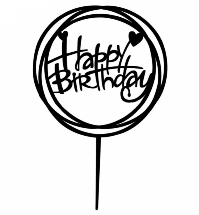 Топпер на торт Happy Birthday