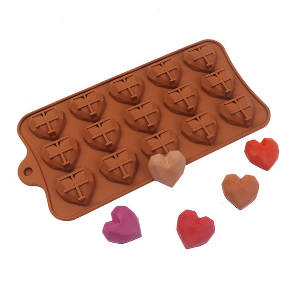 Силиконовая форма для шоколада "Алмазные сердца"