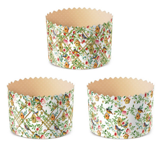 Форма бумажная 1шт микс (d110xh85мм) "ПТИЧКИ В САДУ"