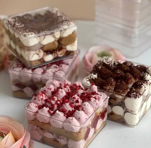 Креманка для десертов 9,5х9,5х5,5см 350мл с крышкой