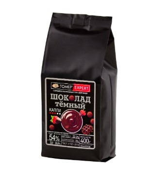 Шоколад Темный 54,6% Без Сахара в каллетах (каплях) - Томер Эксперт 400 г