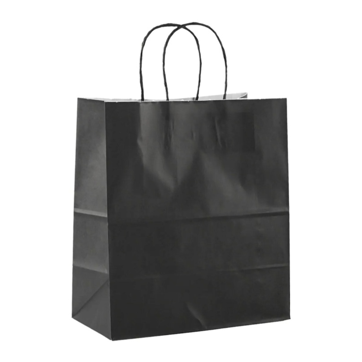 Пакет бумажный 24х14х28 см, с кручеными ручками, черный