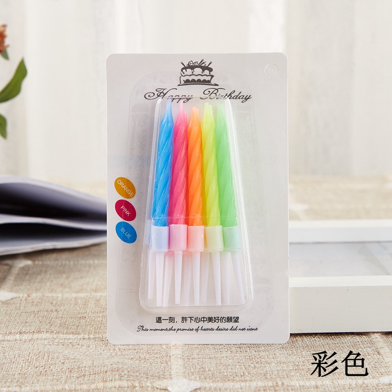 Свеча для торта (бенто), цвет: микс неон, 5см, 10шт