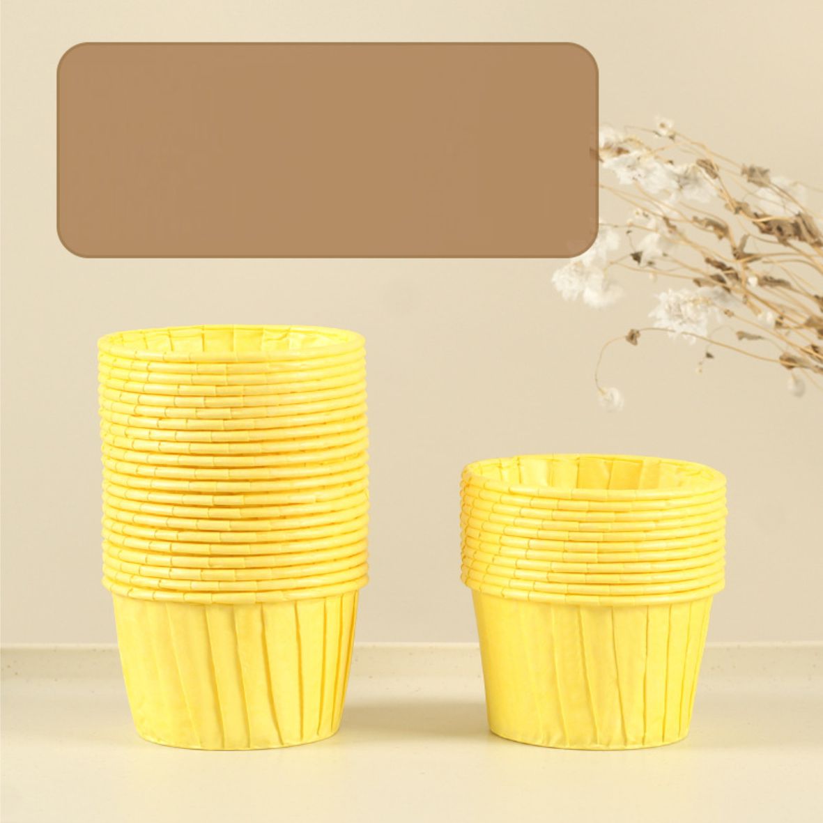 Форма бумажная МАФФИН 50*40мм Желтый 50шт