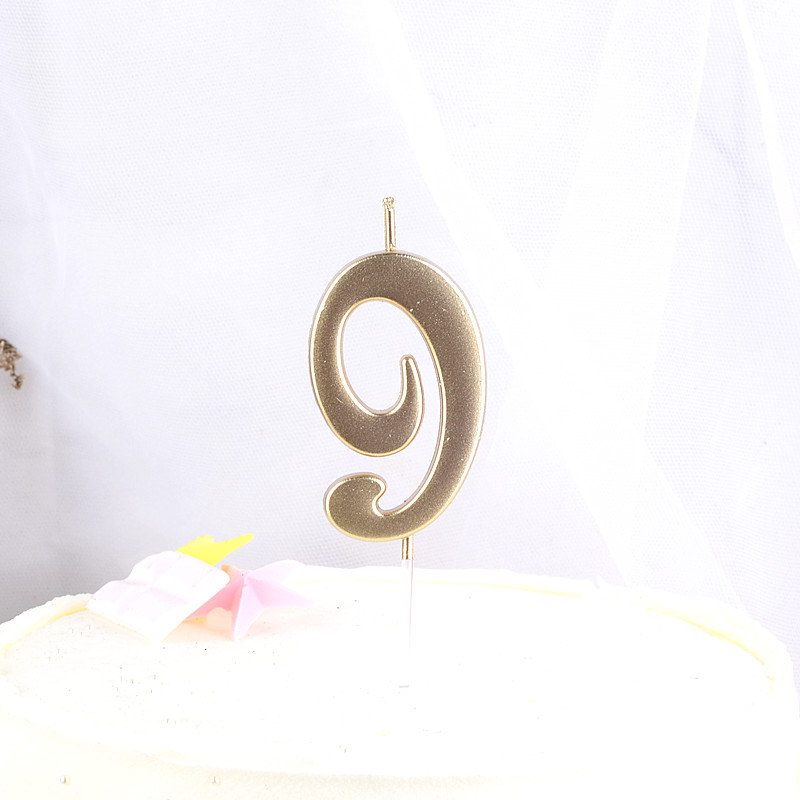 Свеча для торта "Цифра 9" Шампанское 5,5см