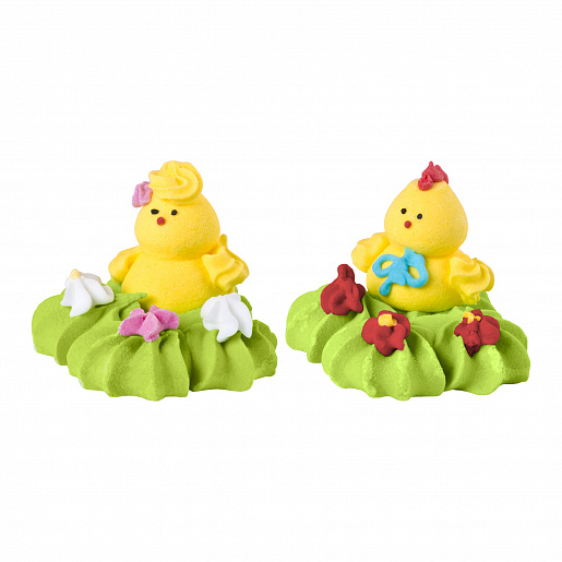 Цыплёнок на травке Сахарные фигурки 1шт